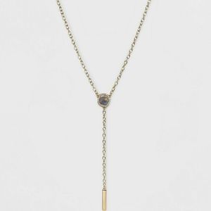 Sugarfix by BaubleBar Sleek Y Necklace Multi Color Resin Gold NWT